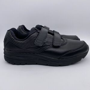 Brooks Men's Addiction Walker V-Strap 2 Black Leather Sneakers   |  Size: 12 (D)